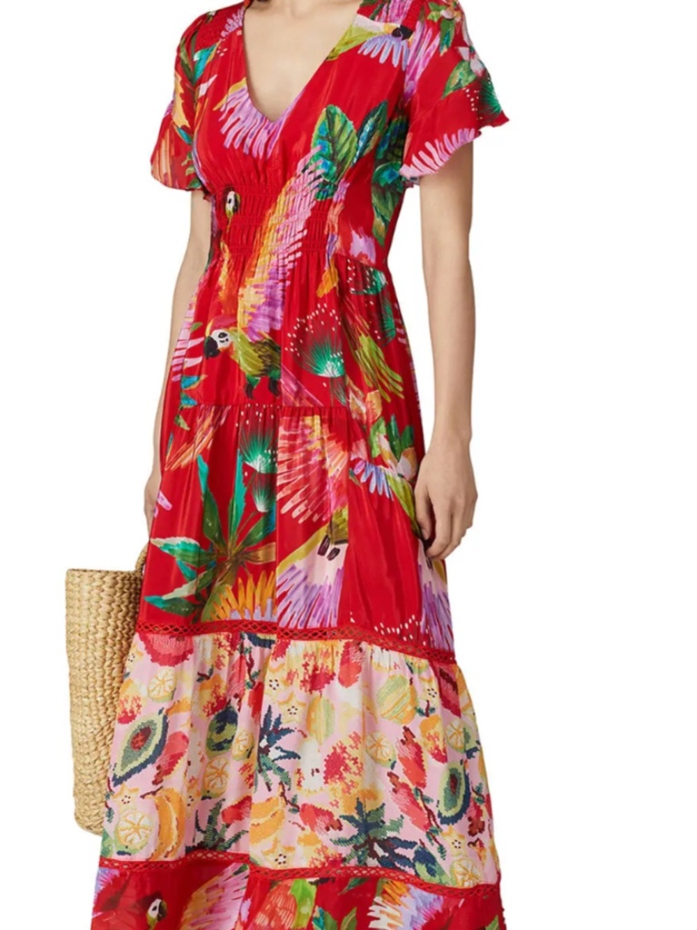 Farm Rio Macaw Red Dress